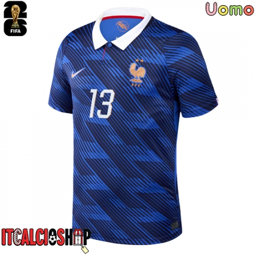 Francia Kante #13 Prima Maglia Mondiali 2026 Manica Corta